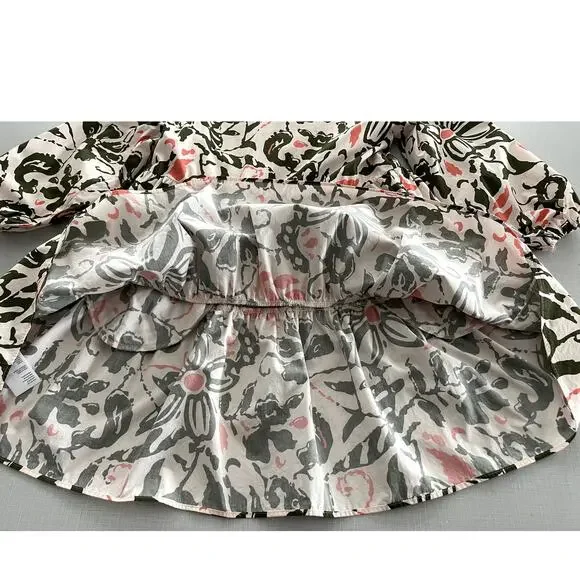 Maeve Anthropologie Sz XS Bettina Shirtdress Cotton Abstract Mini Babydoll Boho - Picture 14 of 16